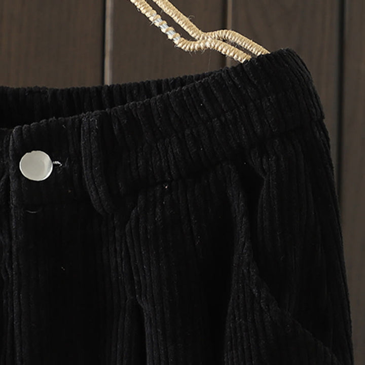 Pantalones harén Buddha Stones de invierno para mujer, de pana lisa, de algodón, de cintura alta, forrados con vellón y bolsillos - image 14