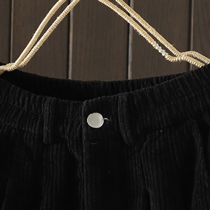 Pantalones harén Buddha Stones de invierno para mujer, de pana lisa, de algodón, de cintura alta, forrados con vellón y bolsillos - image 13