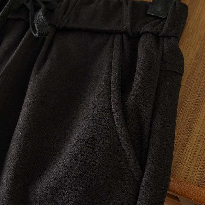 Pantalones de invierno para mujer con cintura elástica, pierna recta y bolsillos, estilo casual , de Buddha Stones - image 3