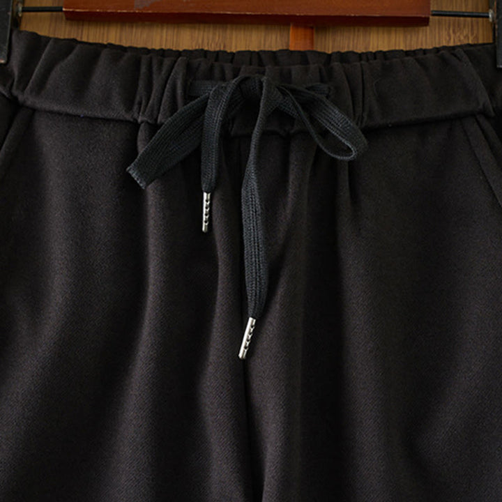 Pantalones de invierno para mujer con cintura elástica, pierna recta y bolsillos, estilo casual , de Buddha Stones - image 1