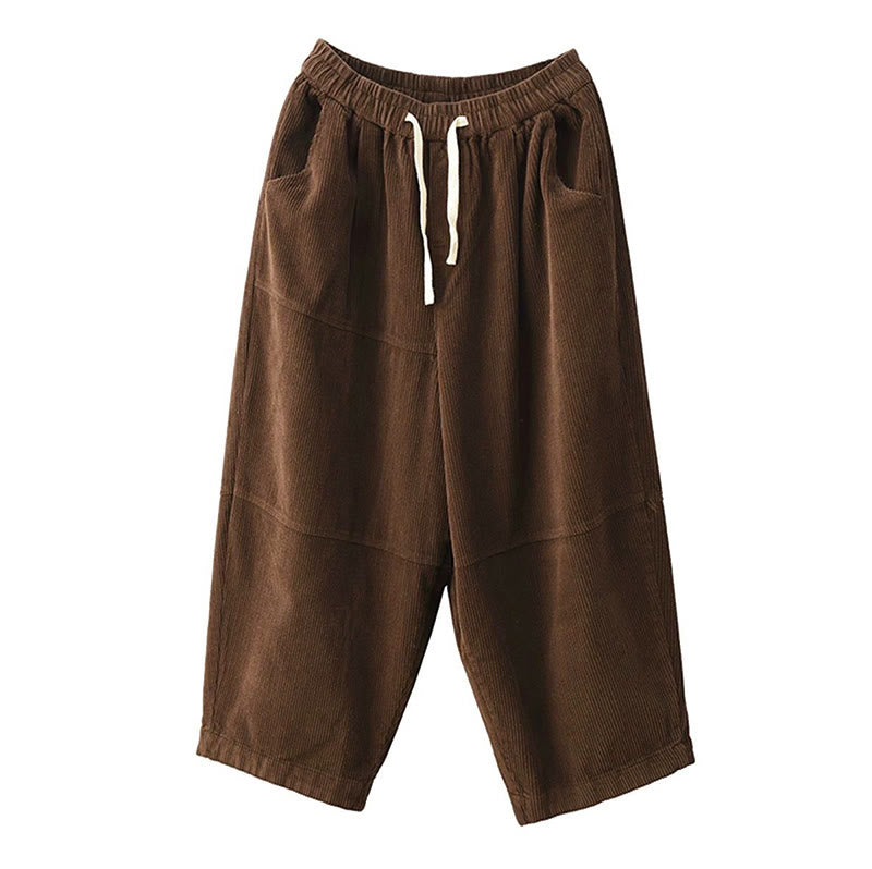 Pantalones térmicos de pana de algodón con forro polar y bolsillos para mujer de Buddha Stones - image 1