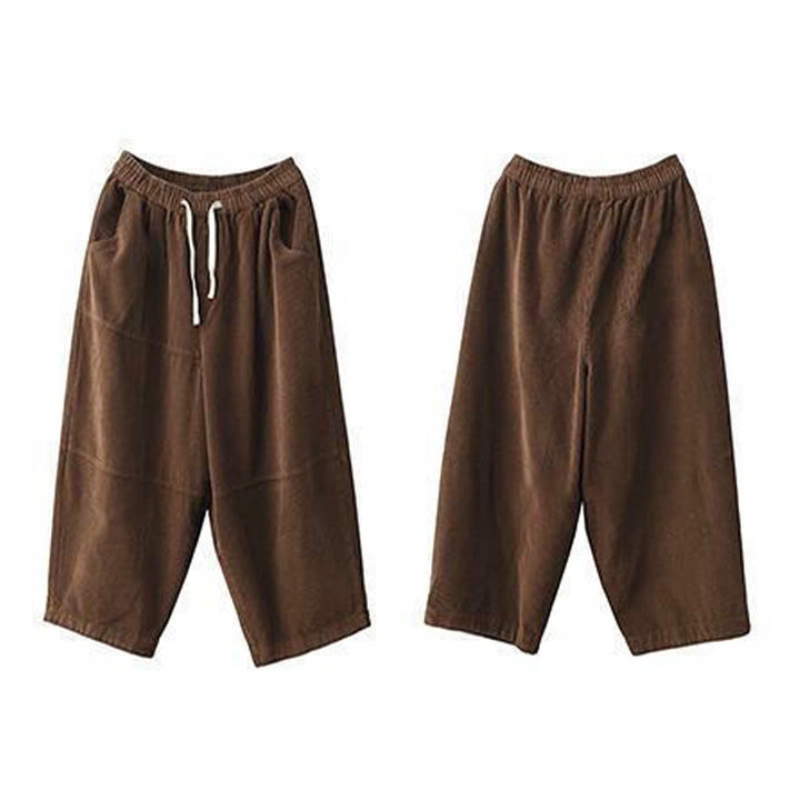 Pantalones térmicos de pana de algodón con forro polar y bolsillos para mujer de Buddha Stones - image 2