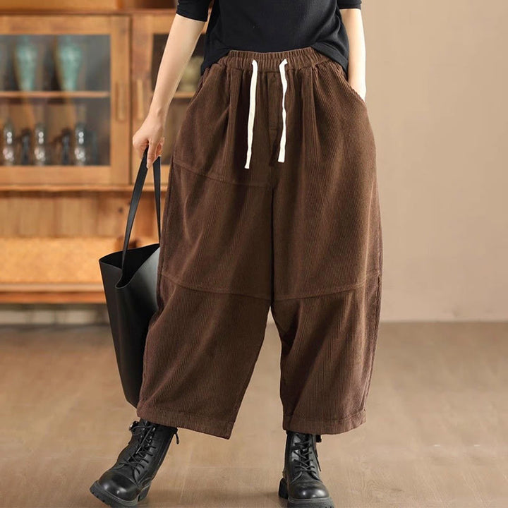 Pantalones térmicos de pana de algodón con forro polar y bolsillos para mujer de Buddha Stones - SaddleBrown - US14, UK/AU18, EU46 (4XL) - image 6