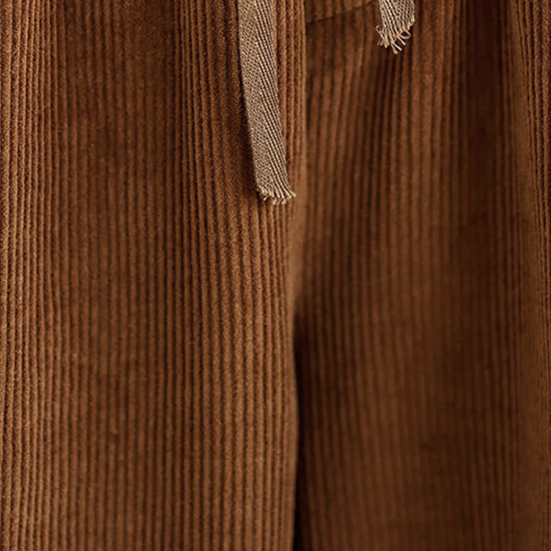 Pantalones de pana con cordón ajustable y bolsillos de Buddha Stones para mujer - image 6