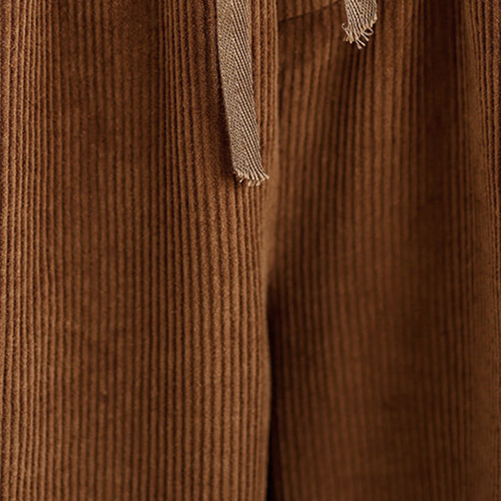 Pantalones de pana con cordón ajustable y bolsillos de Buddha Stones para mujer - image 6