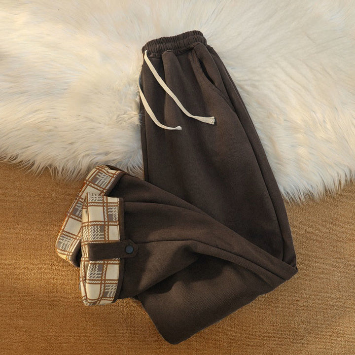 Pantalones anchos de pana de algodón con forro polar y bolsillos para mujer de Buddha Stones - image 9