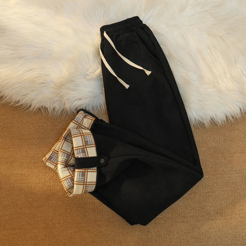 Pantalones anchos de pana de algodón con forro polar y bolsillos para mujer de Buddha Stones - image 16