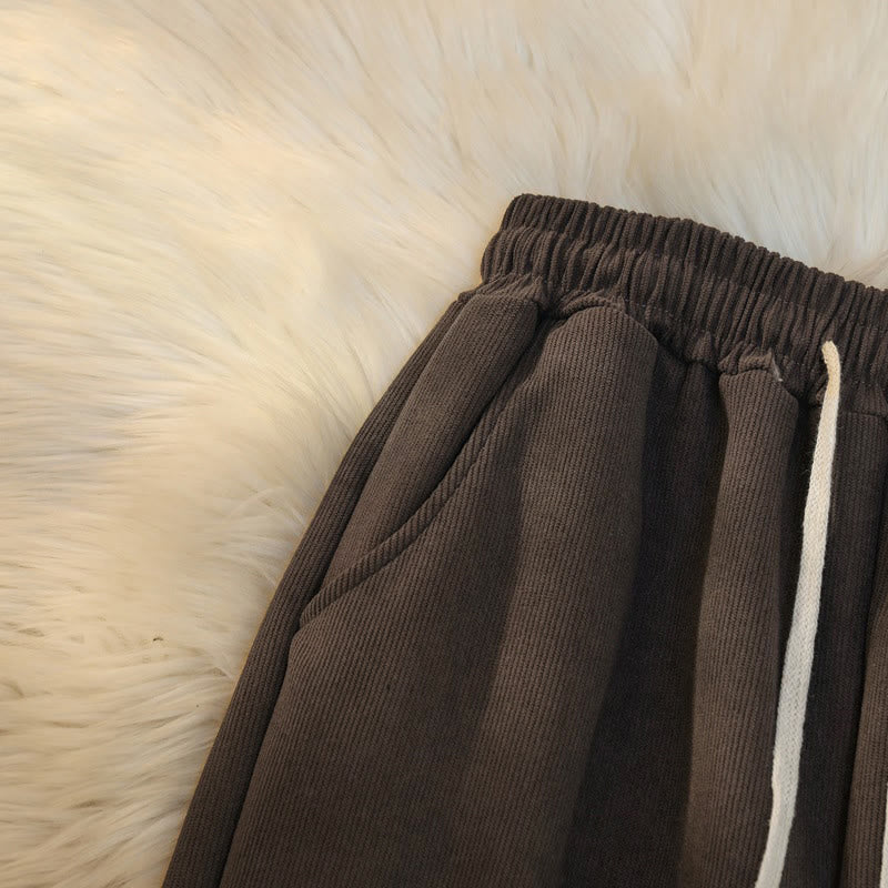 Pantalones anchos de pana de algodón con forro polar y bolsillos para mujer de Buddha Stones - image 4