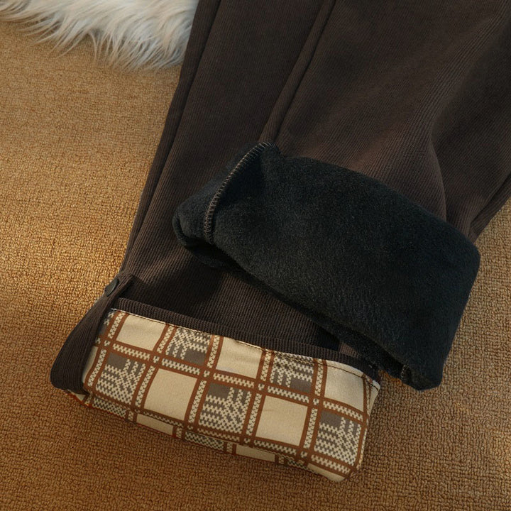 Pantalones anchos de pana de algodón con forro polar y bolsillos para mujer de Buddha Stones - image 24