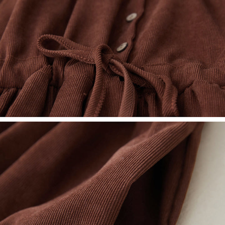 Vestido midi de manga larga con bolsillos y diseño floral bordado con Buddha Stones - image 5