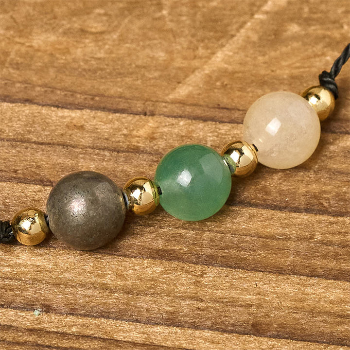Pulsera de cuerda con tarjeta de éxito de Buddha Stones, citrino, aventurina verde y pirita - image 14