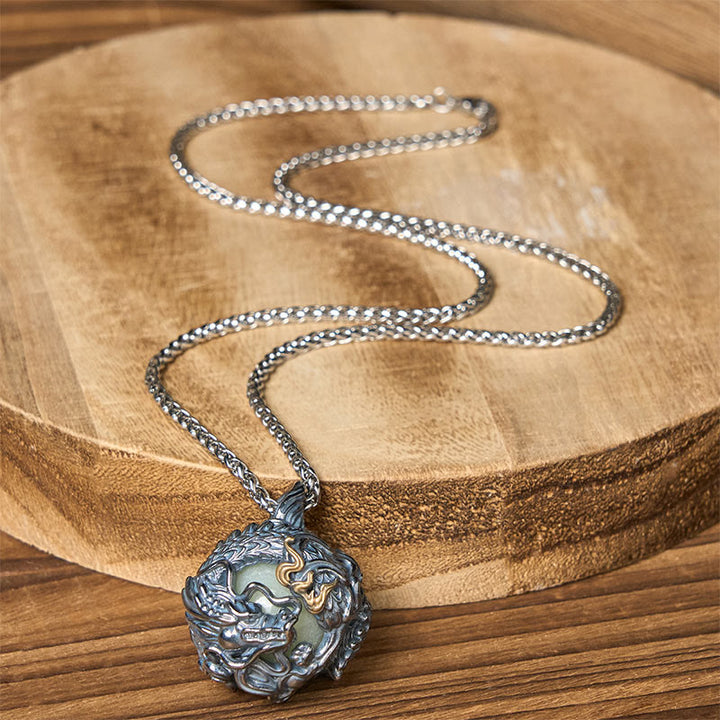 Buddha Stones Collar con colgante de fuerza de cuentas circundantes de dragón de cobre - image 10
