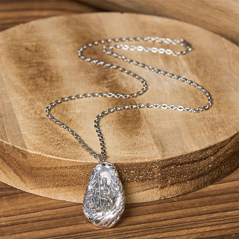 Buddha Stones Collar con colgante de cobre del Bodhisattva Kṣitigarbha Dizang Compassion - image 4