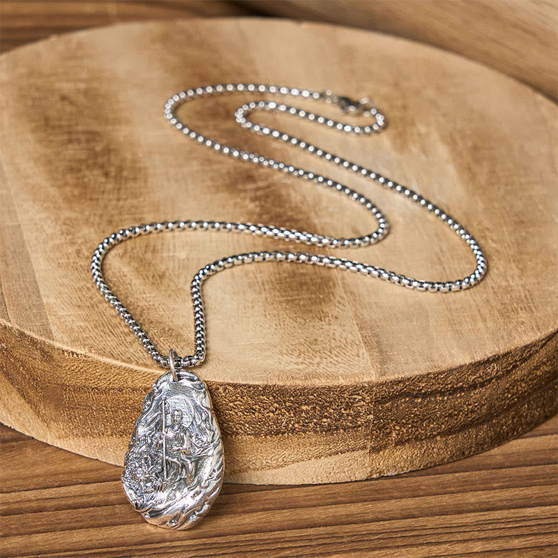 Buddha Stones Collar con colgante de cobre del Bodhisattva Kṣitigarbha Dizang Compassion - image 8