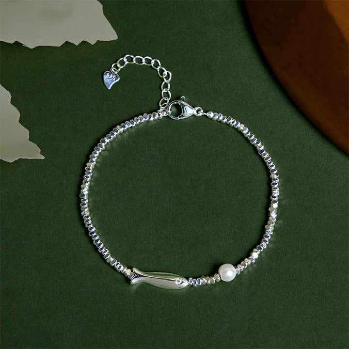 Pulsera de la suerte con perlas de pez koi y Buddha Stones bañadas en cobre y plata - Pez koi de cobre (circunferencia de la muñeca: 15-17 cm) - image 0