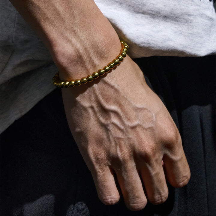 Pulsera de riqueza con cuentas de latón y cobre puro tibetano retro con Buddha Stones - image 2