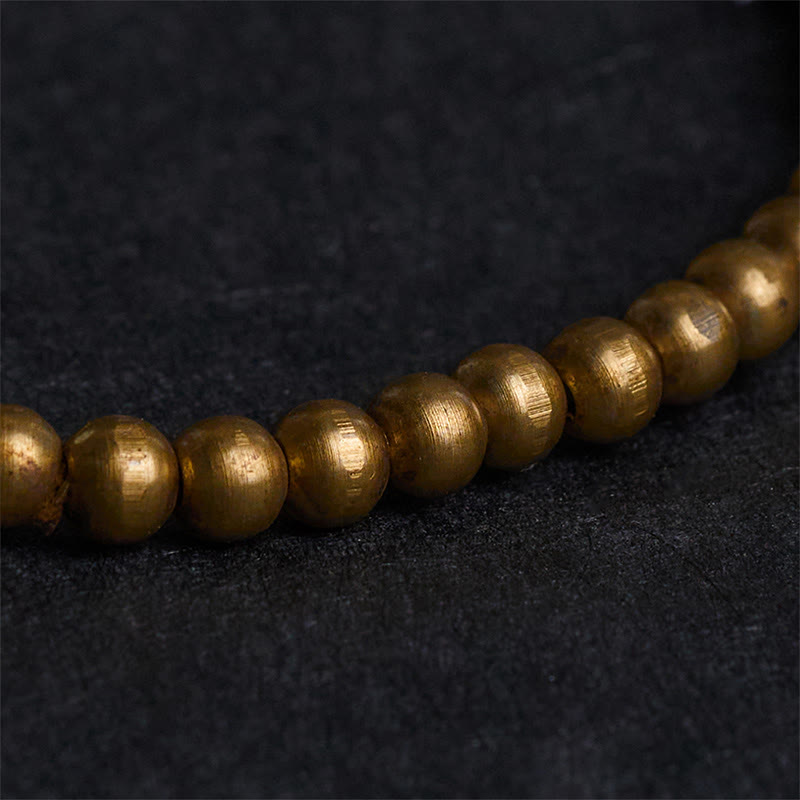 Pulsera de obsidiana con Buddha Stones , cobre, latón y brillo dorado para proteger la riqueza - image 4