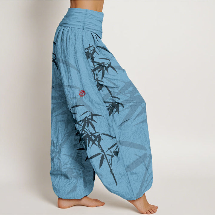 Pantalones harén de algodón puro con estampado de Buddha Stones para mujer, con cintura elástica - image 6