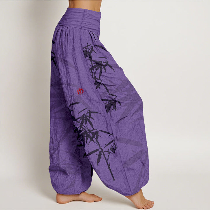 Pantalones harén de algodón puro con estampado de Buddha Stones para mujer, con cintura elástica - image 9