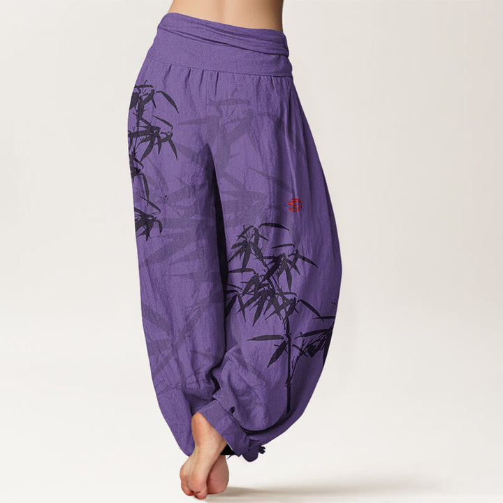Pantalones harén de algodón puro con estampado de Buddha Stones para mujer, con cintura elástica - image 10