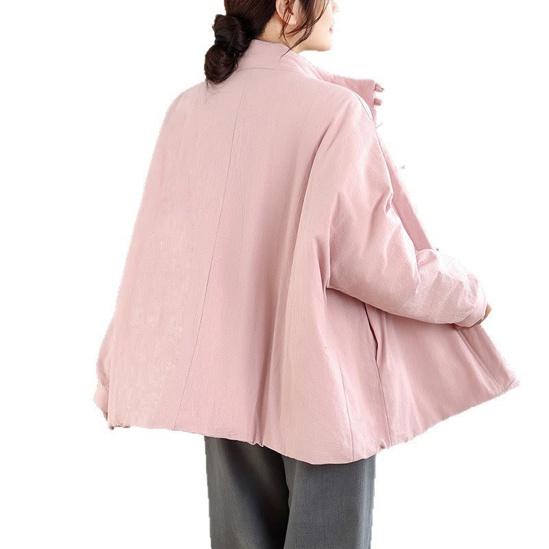 Chaqueta gruesa de algodón de manga larga con botones de rana chinos para mujer, de Buddha Stones, con bolsillos, para invierno - image 8