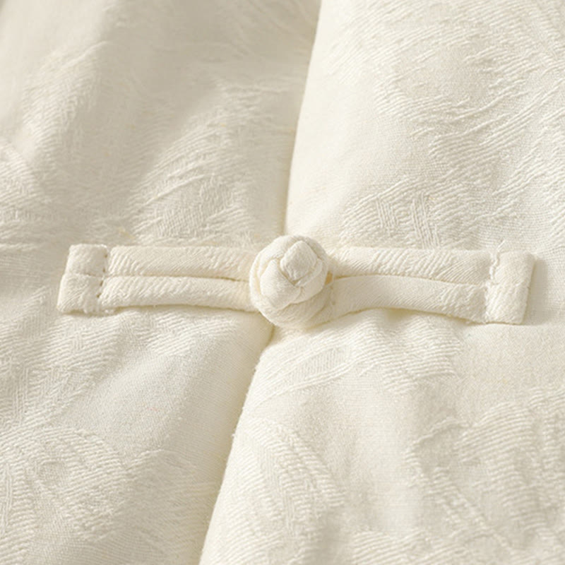 Chaqueta de algodón de manga larga con botones de rana y bolsillos para mujer de Buddha Stones - image 9