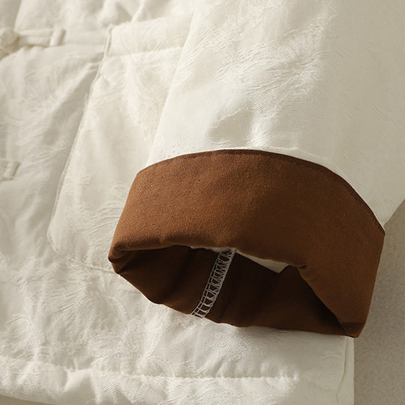 Chaqueta de algodón de manga larga con botones de rana y bolsillos para mujer de Buddha Stones - image 12