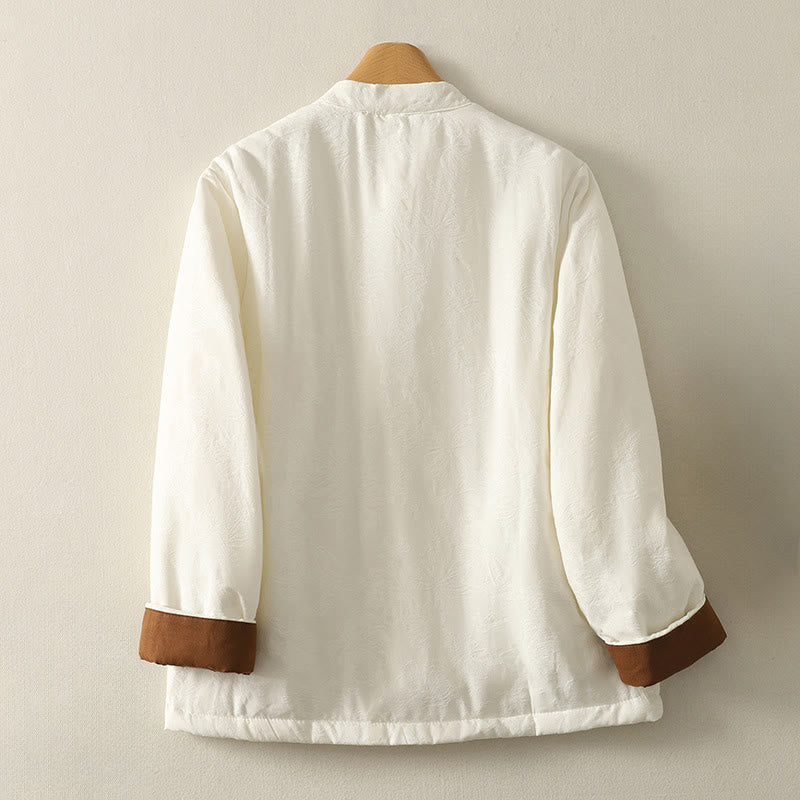 Chaqueta de algodón de manga larga con botones de rana y bolsillos para mujer de Buddha Stones - image 6