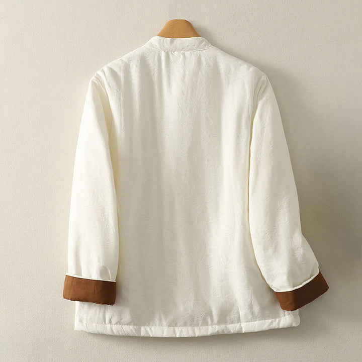 Chaqueta de algodón de manga larga con botones de rana y bolsillos para mujer de Buddha Stones - image 6