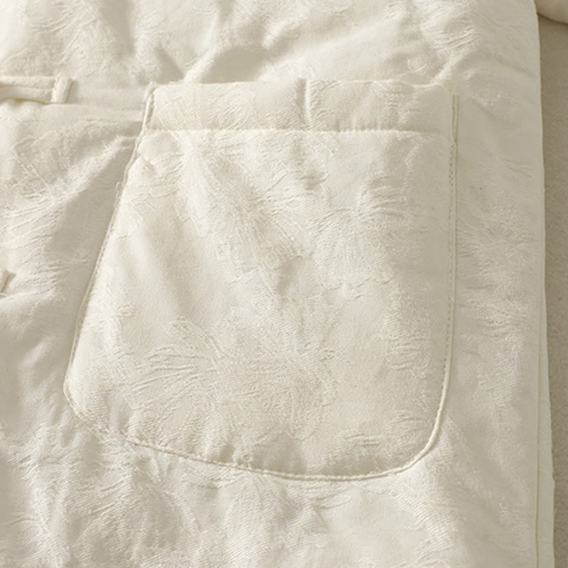 Chaqueta de algodón de manga larga con botones de rana y bolsillos para mujer de Buddha Stones - image 11