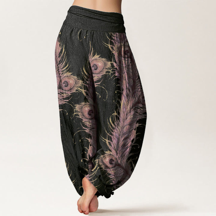 Pantalones Buddha Stones de algodón puro con estampado de fénix brillante para mujer, cintura elástica - image 1