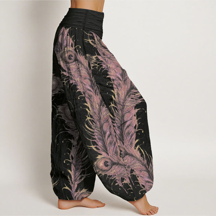 Pantalones Buddha Stones de algodón puro con estampado de fénix brillante para mujer, cintura elástica - image 2