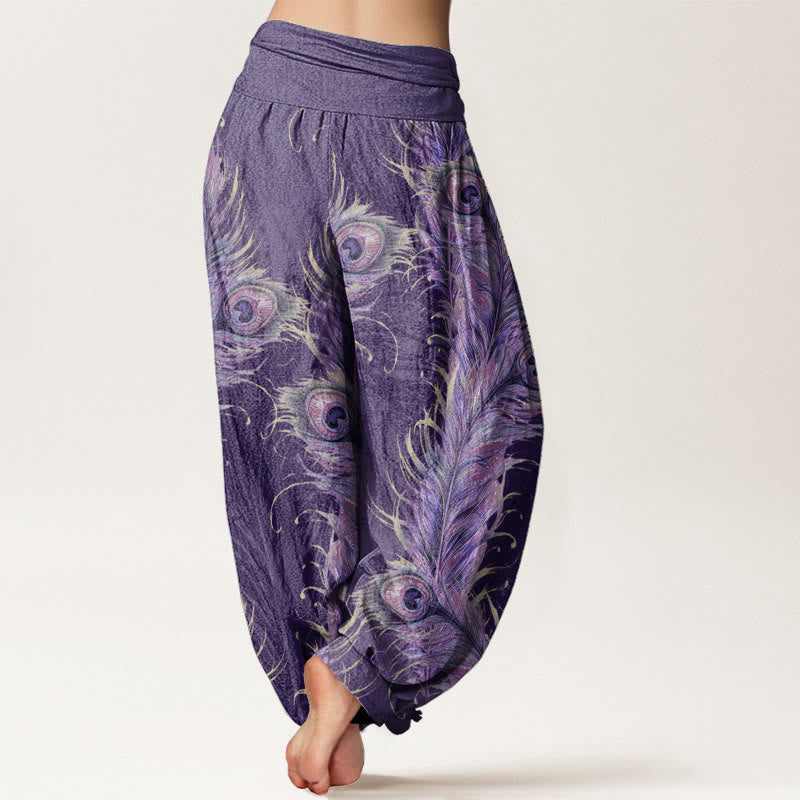 Pantalones Buddha Stones de algodón puro con estampado de fénix brillante para mujer, cintura elástica - image 9