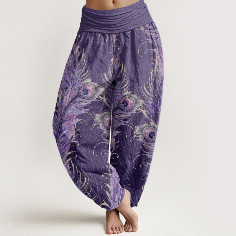 Pantalones Buddha Stones de algodón puro con estampado de fénix brillante para mujer, cintura elástica - Índigo - US22，UK/AU26，EU54 (6XL) - image 8