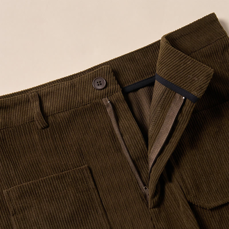 Pantalones anchos de pana y poliéster con botones y bolsillos para mujer de Buddha Stones - image 7