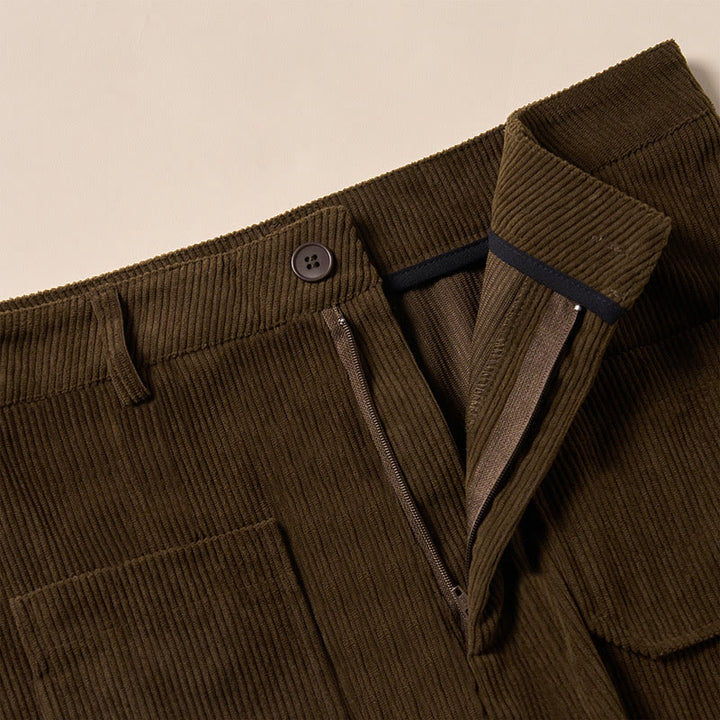 Pantalones anchos de pana y poliéster con botones y bolsillos para mujer de Buddha Stones - image 7