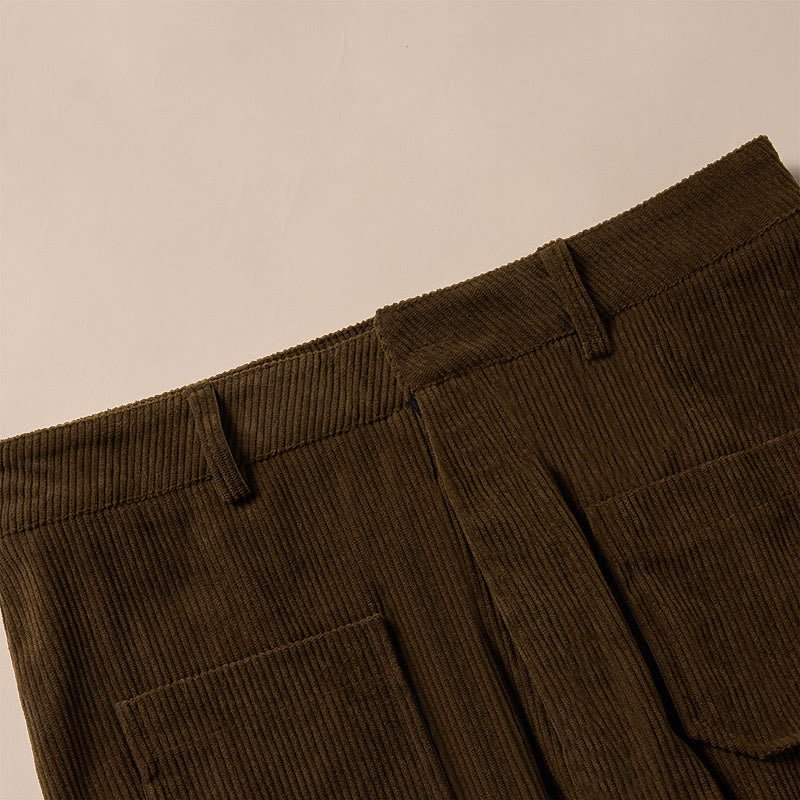 Pantalones anchos de pana y poliéster con botones y bolsillos para mujer de Buddha Stones - image 8