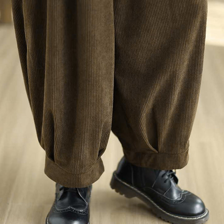 Pantalones harén de pana para mujer, de diseño sencillo, hasta los tobillos, de color liso y con bolsillos , de Buddha Stones, para invierno - image 22