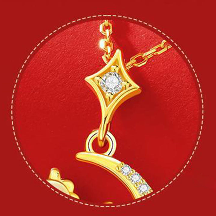 Collar con colgante de jade hetiano y circón en plata de ley 925 con Buddha Stones y el Año del Caballo. - image 9