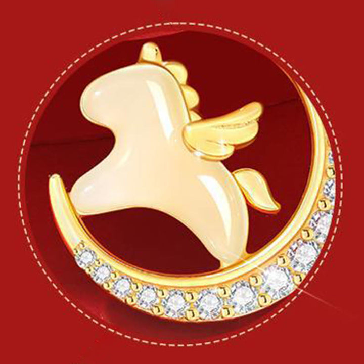 Collar con colgante de jade hetiano y circón en plata de ley 925 con Buddha Stones y el Año del Caballo. - image 7