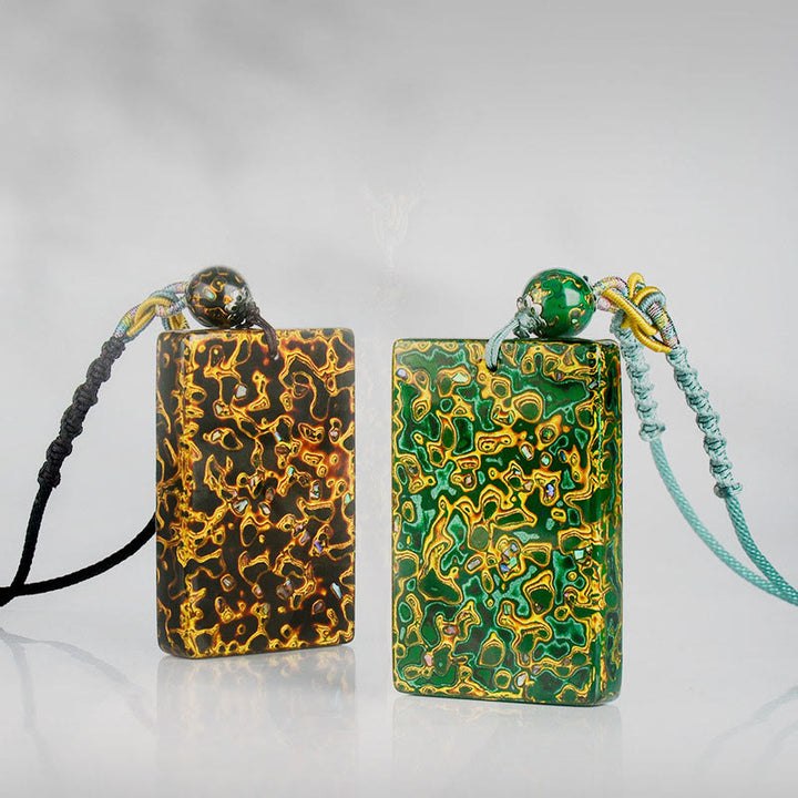 Collar con colgante de protección de sándalo, lacado artesanalmente con Buddha Stones - image 22