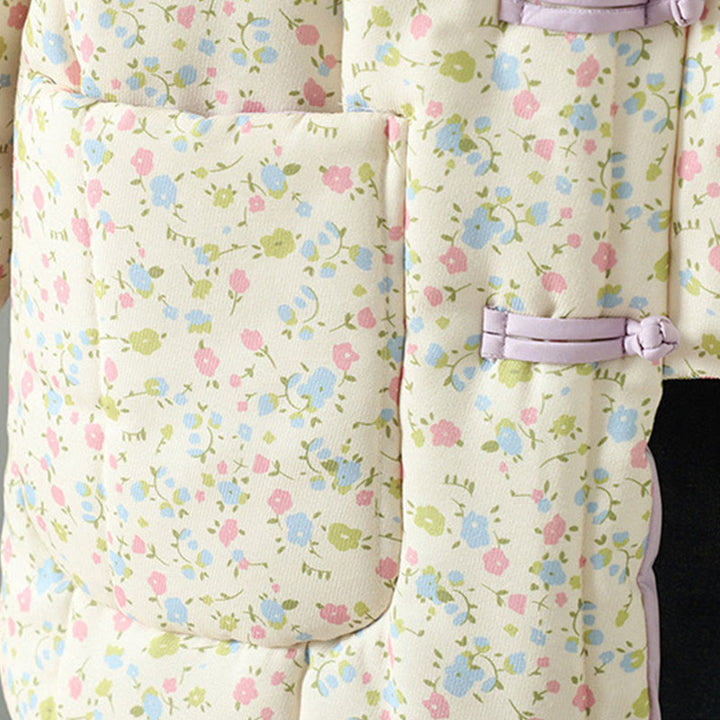 Chaqueta gruesa de algodón de manga larga para mujer con diseño floral de Buddha Stones y bolsillos. - image 6