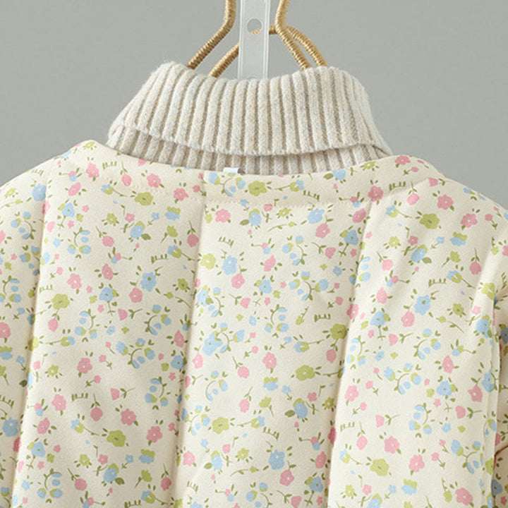 Chaqueta gruesa de algodón de manga larga para mujer con diseño floral de Buddha Stones y bolsillos. - image 3