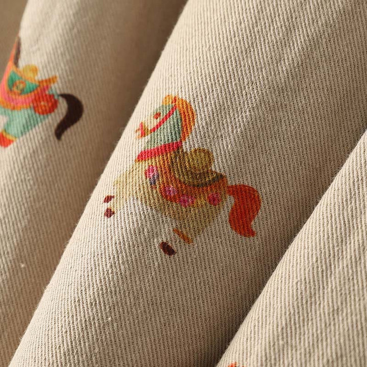 Chaqueta gruesa de algodón de manga larga para mujer con diseño de rana y botones con estampado de Buddha Stones y caballo Fu - image 14