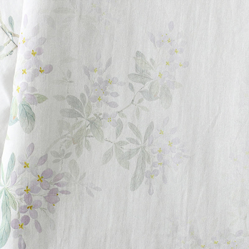 Chaqueta de algodón con estampado floral y botones de rana de manga larga para mujer de Buddha Stones - image 6