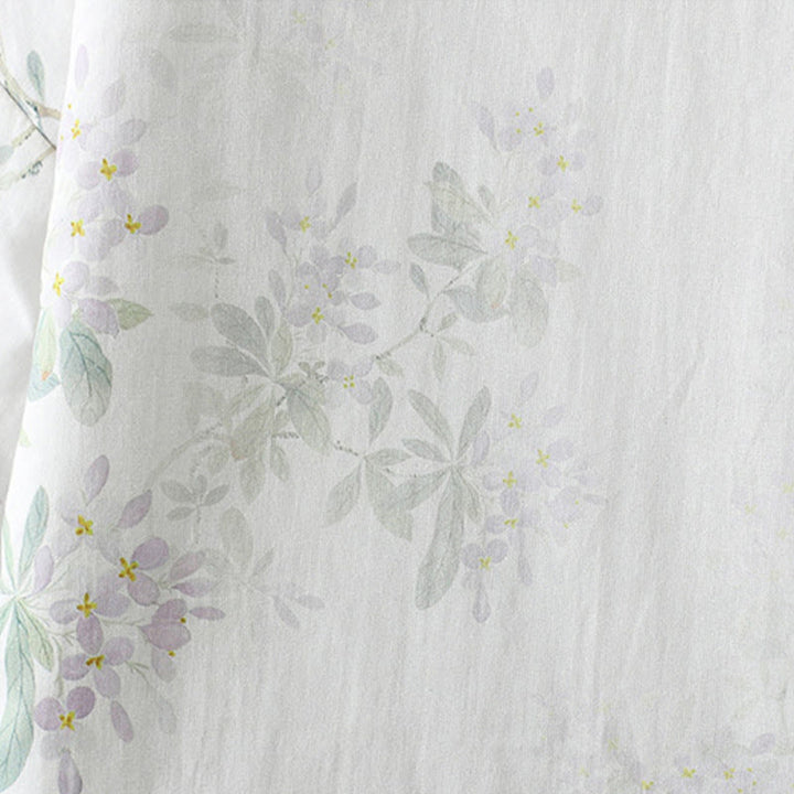 Chaqueta de algodón con estampado floral y botones de rana de manga larga para mujer de Buddha Stones - image 6