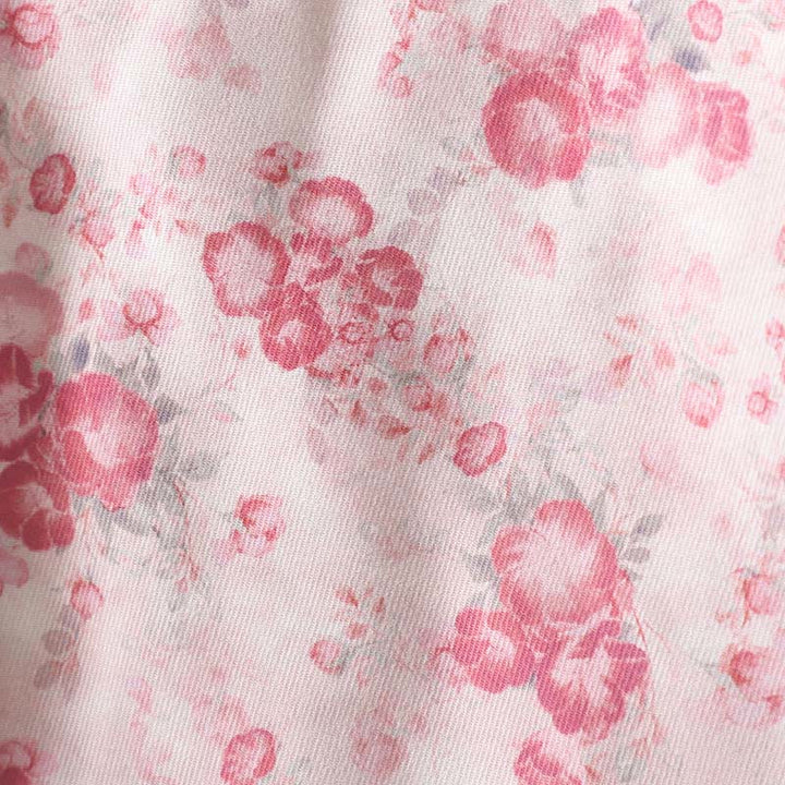 Chaqueta de algodón de manga larga con botones de rana y estampado floral rosa claro para mujer de Buddha Stones - image 6