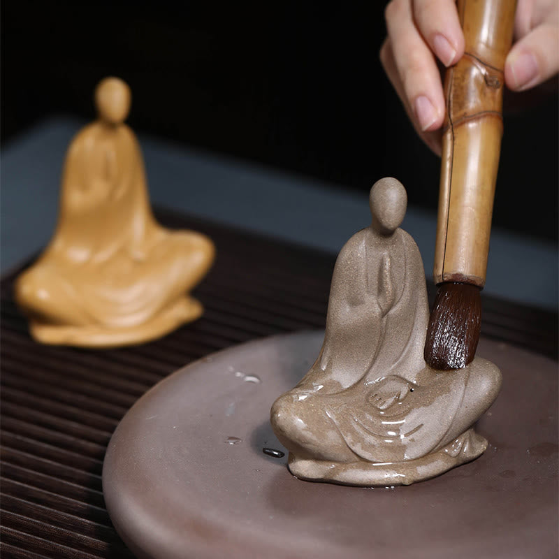 Estatua de cerámica de Buddha Stones de Buda, decoración zen para el hogar, 5 x 2,5 x 5,3 cm - image 11