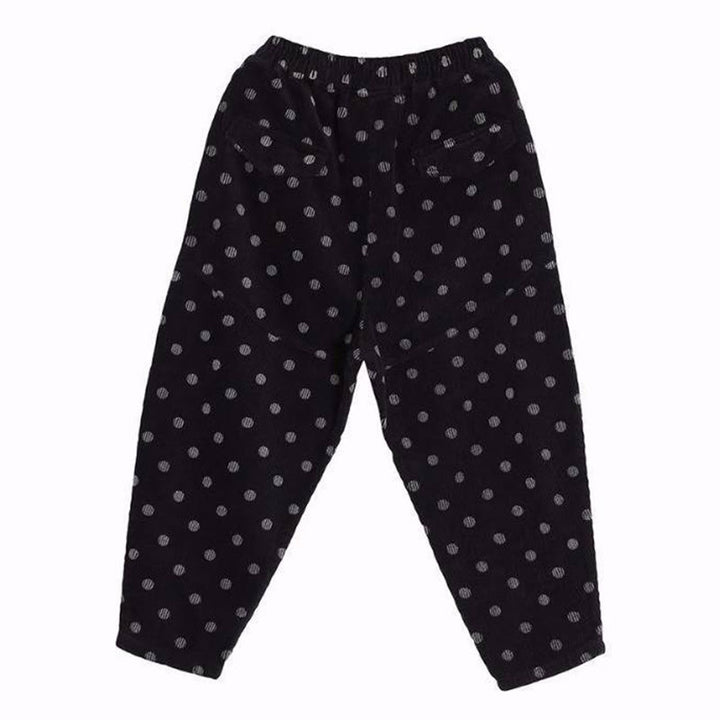 Pantalones harén de pana con estampado de lunares y bolsillos para mujer de Buddha Stones para el otoño - image 19