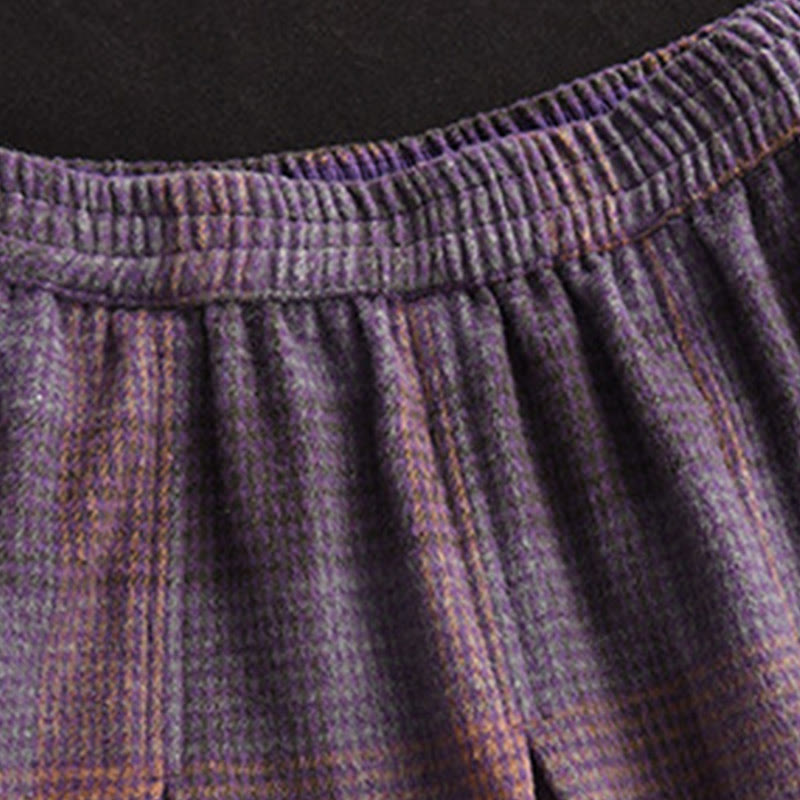 Falda térmica de algodón con estampado a cuadros de invierno para mujer de Buddha Stones, de 7-8 de largo y bolsillos - image 6